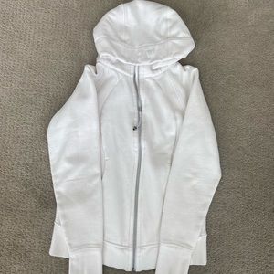 Lululemon white zip-up hoodie